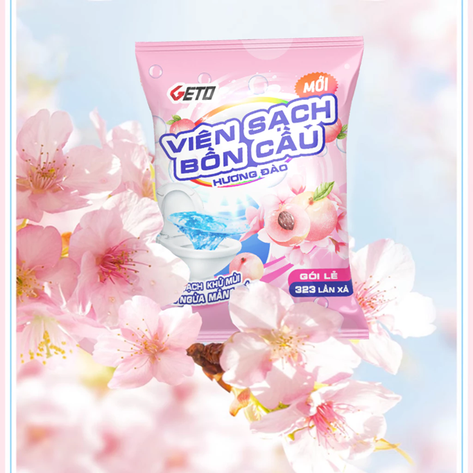  Viên sạch bồn cầu Geto viên thả bồn cầu sạch khuẩn tẩy sạch mảng bám khử mùi diệt vi khuẩn toilet 