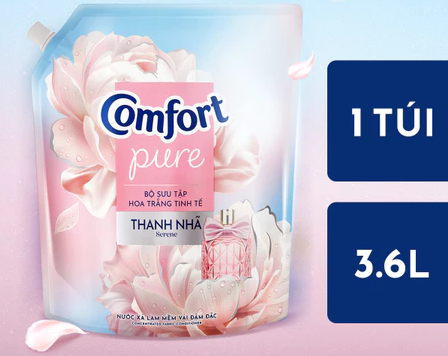  Nước Xả Vải Comfort Hoa Trắng Thanh Nhã Túi 1.7-3.6L 