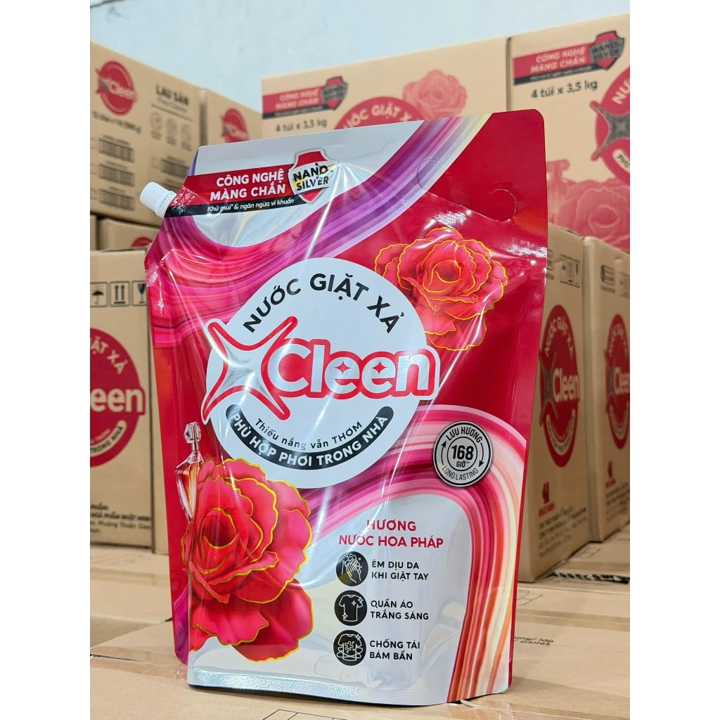  Nước giặt xả Xcleen 2in1 hương nước hoa quyến rũ, ngọt ngào, sạch vượt trội, thiếu nắng vẫn thơm dung tích 2-3.5kg 