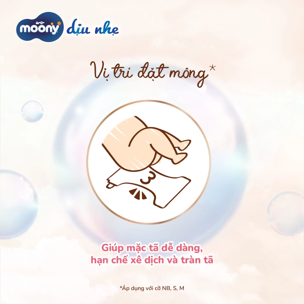  Tã dán Moony Dịu Nhẹ siêu cao cấp NB/S/M/L 