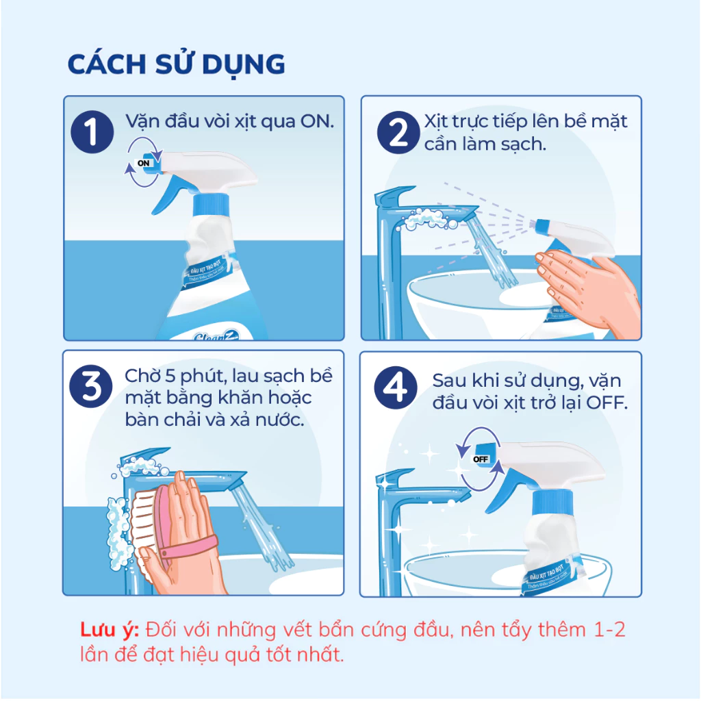  Chai Sạch Đa Năng CLEANZ hương chanh Vệ Sinh Nhà Tắm Chống Ăn Mòn Inox Vệ Sinh Vòi Rửa, Vòi Sen, Vách Kính 350-700ml 