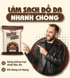  Khăn ướt lau giày da túi da ví da siêu tốc Leather EcoWipes gói 25 tờ hương quế 