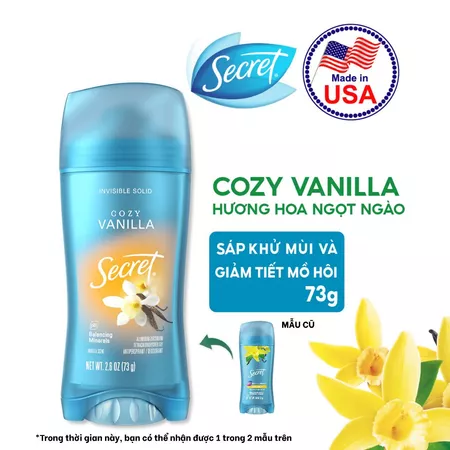  Sáp Khử Mùi SECRET 73g Giảm tiết mồ hôi và dưỡng da săn mịn, nhiều mùi hương - Mỹ 