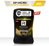  Sáp ngăn mùi cho nam Romano 50g - Khử mùi 72H, lưu hương Ý dài lâu 