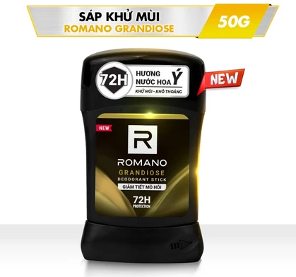  Sáp ngăn mùi cho nam Romano 50g - Khử mùi 72H, lưu hương Ý dài lâu 