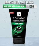  Sữa rửa mặt Romano đa tác dụng dành cho nam giới 100g: Cấp ẩm, Loại bỏ nhờn, Sáng da/Ngừa mụn/Làm sạch sâu 