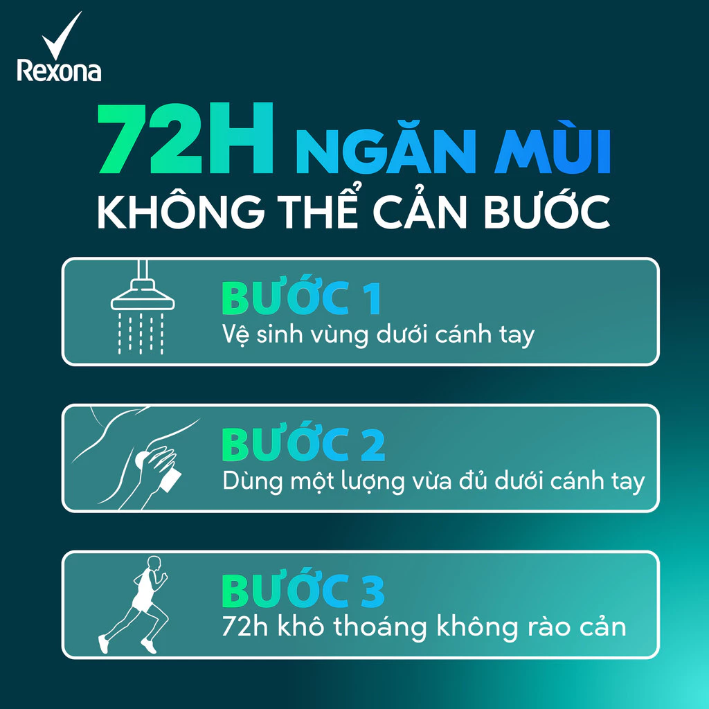  Xịt/lăn khử mùi Rexona 72H kháng khuẩn thể thao dành cho nam 135/45ml 