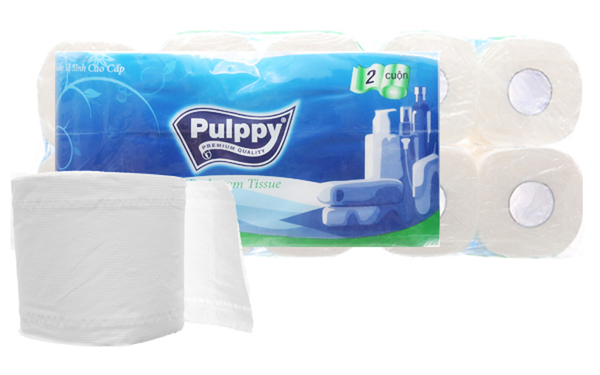  Giấy vệ sinh Pulppy, lốc 10 cuộn 