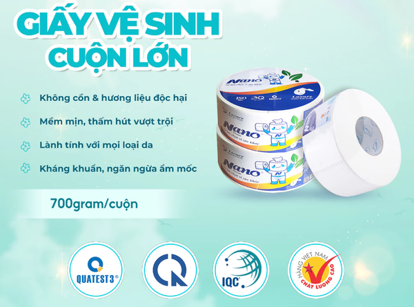  Giấy vệ sinh Nano cuộn lớn 700g 