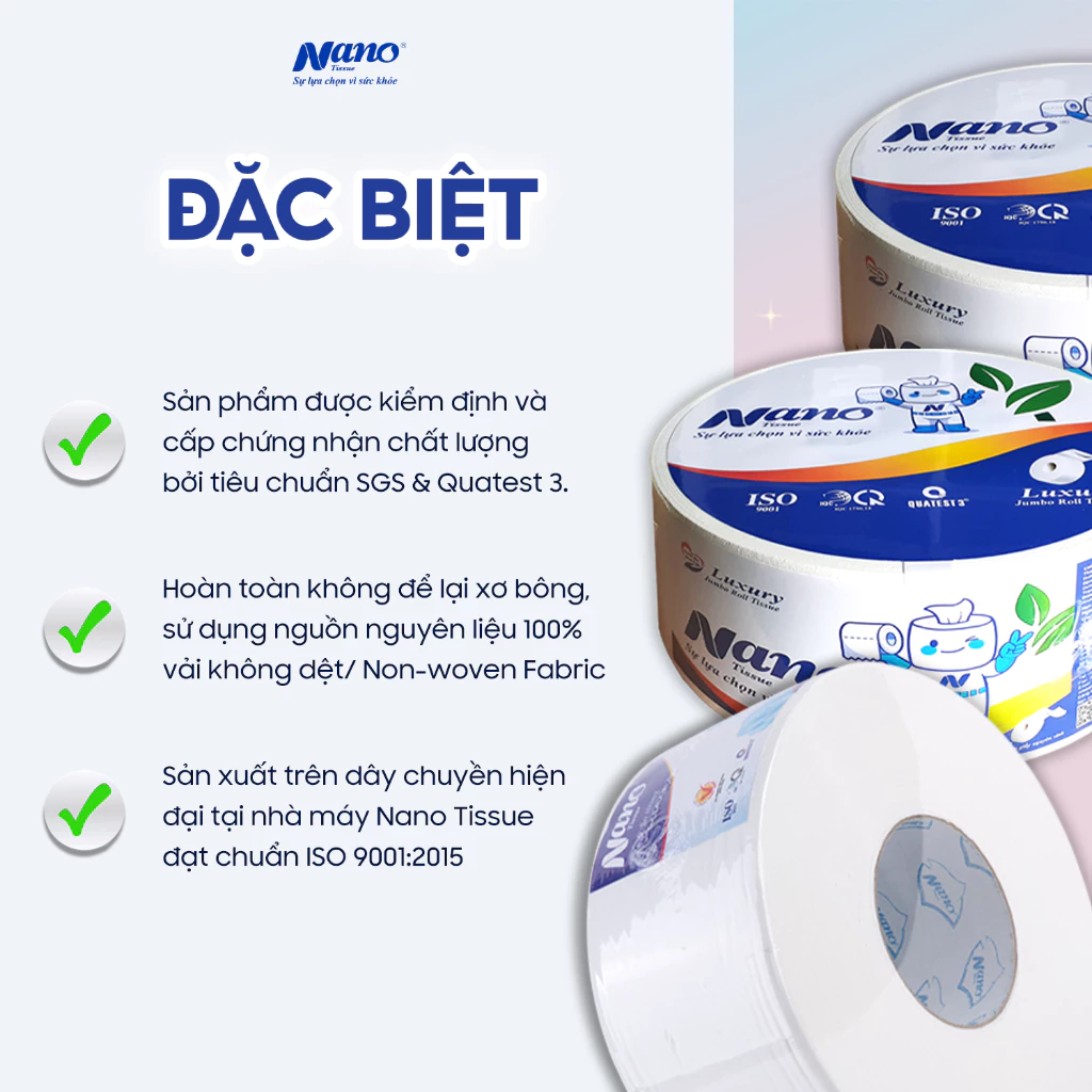  Giấy vệ sinh Nano cuộn lớn 700g 