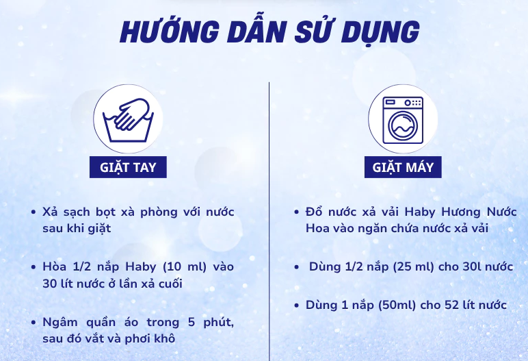  Nước xả vải HABY Đậm đặc gấp 20 lần, thơm lâu 48h, khử mùi ẩm mốc, mềm vải Túi 2L 