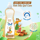  Nước Rửa Chén Bát On1 Thiên Nhiên Tinh Dầu Quế Cam 400-750g/ 1.4-3.2-3.5kg 