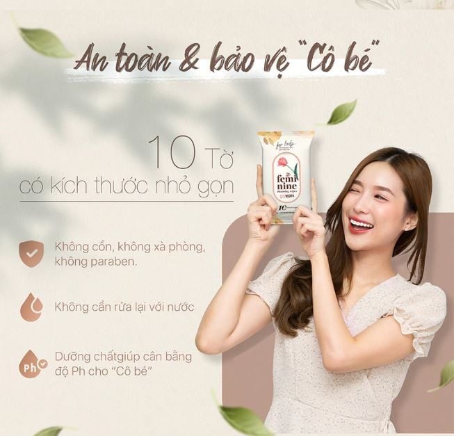  Khăn ướt phụ khoa vệ sinh vùng kín phụ nữ EcoWipes gói 10 tờ hương tự nhiên 