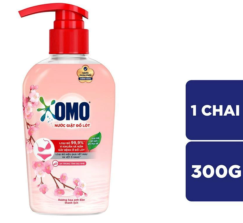  Nước Giặt Đồ Lót OMO Hương Hoa Anh Đào Thanh Lịch 300G 