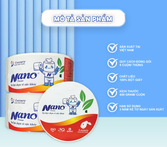  Giấy vệ sinh Nano cuộn lớn 600g 