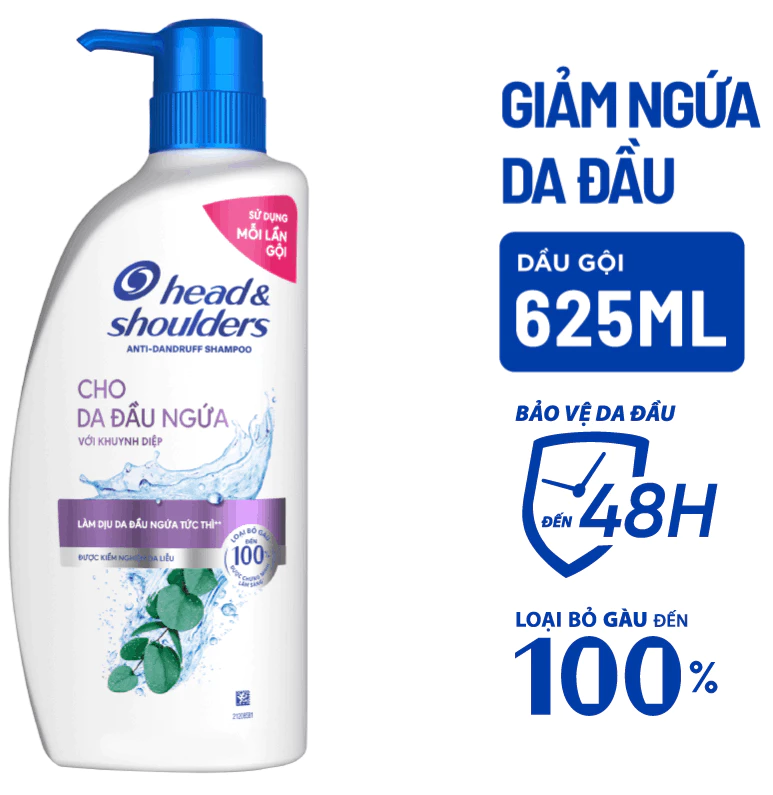  Dầu Gội Sạch Gàu HEAD&SHOULDERS Bạc Hà/ Giảm Ngứa Da Đầu/ Suôn Mềm/ Hương Chanh/ Sạch Sâu/ Làm Sạch Vi Khuẩn - Chai 625ml 