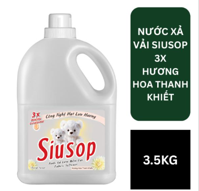  Nước Xả Vải Đậm Đặc 3X Siusop Lưu Hương Suốt Ngày Dài Bình 1.8 - 3.5 KG 