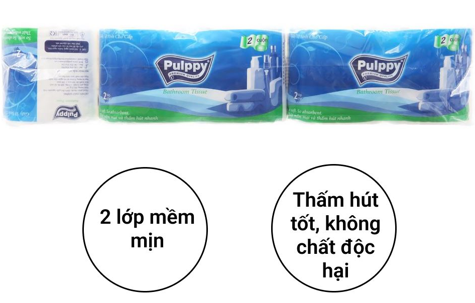  Giấy vệ sinh Pulppy, lốc 10 cuộn 
