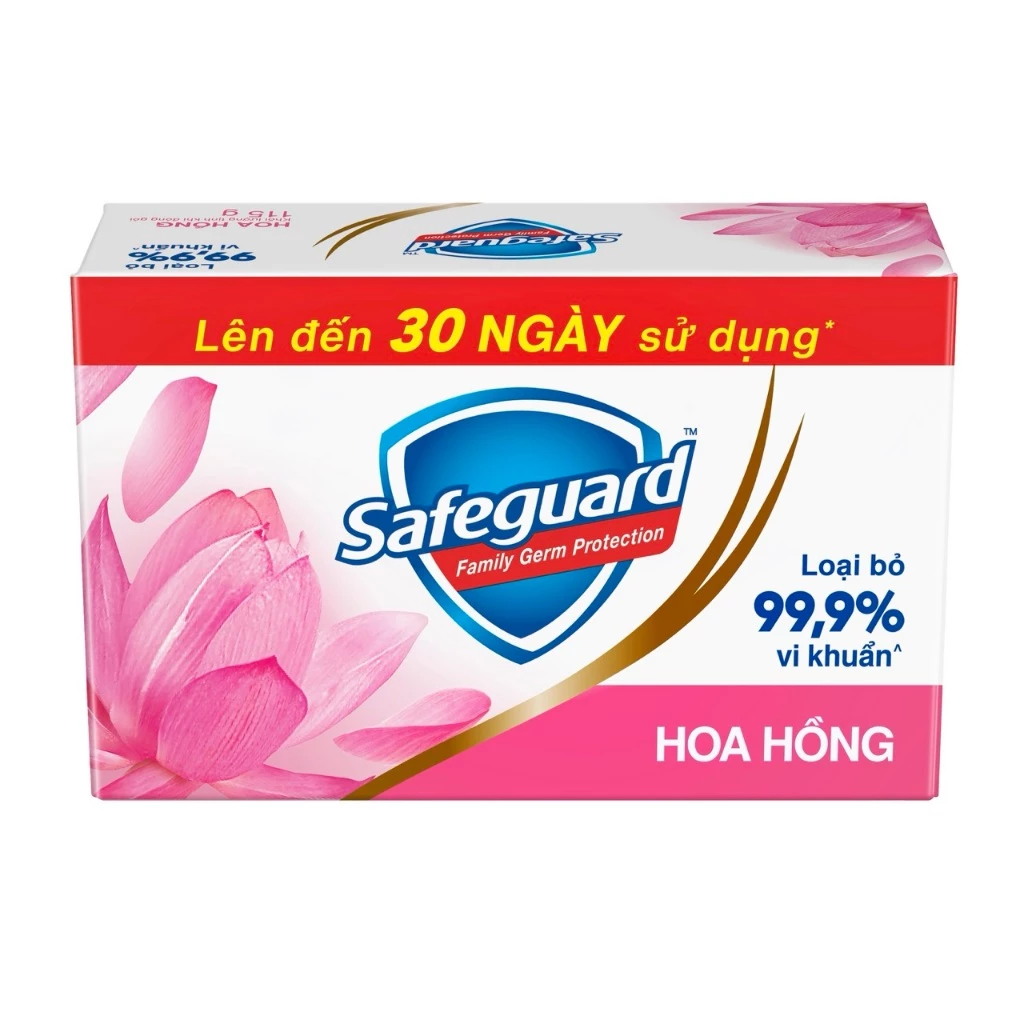  Lốc 3 Xà Bông Cục SAFEGUARD Sạch 99% Vi Khuẩn & Dịu Nhẹ Cho Da Trắng 115-125Gx3 