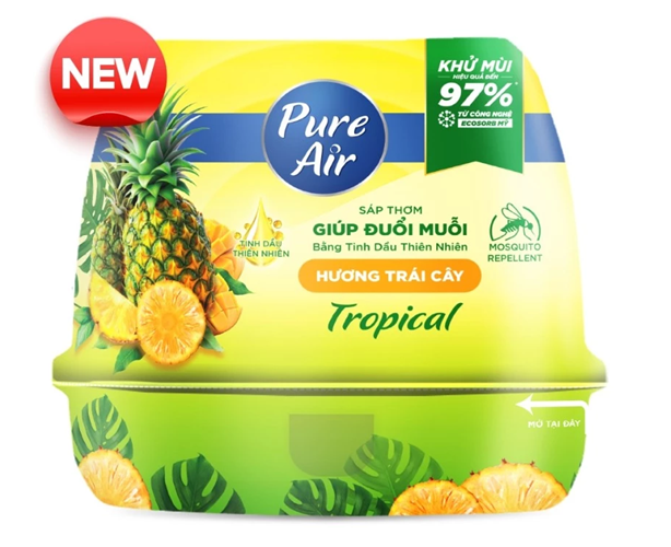 Sáp Thơm Khử Mùi PURE AIR Hương Ổi/Sả Chanh/Cà Phê/Trái Cây 180g 