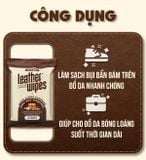  Khăn ướt lau giày da túi da ví da siêu tốc Leather EcoWipes gói 25 tờ hương quế 