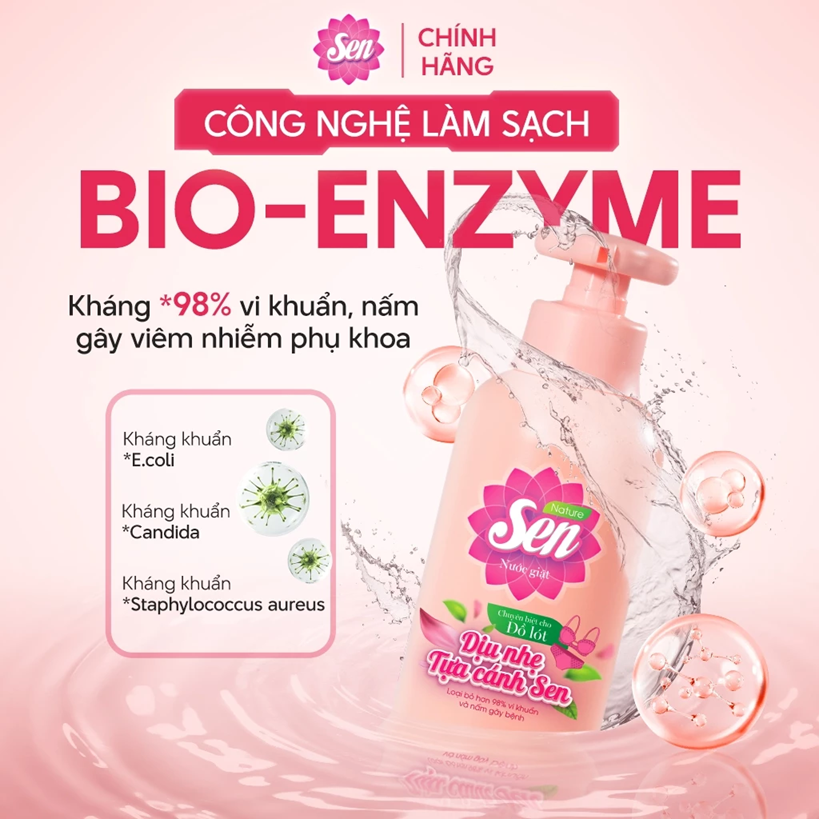  Nước Giặt Đồ Lót Sen Dịu nhẹ - Kháng Khuẩn, Sạch Thơm, An Toàn Cho Vùng Nhạy Cảm 300g 