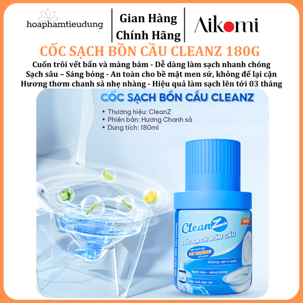  Cốc Sạch Bồn Cầu CleanZ Tẩy Sạch Mảng Bám Kháng Khuẩn Khử Mùi Hôi Dành Cho Nhà Vệ Sinh Thơm Mát 180g 