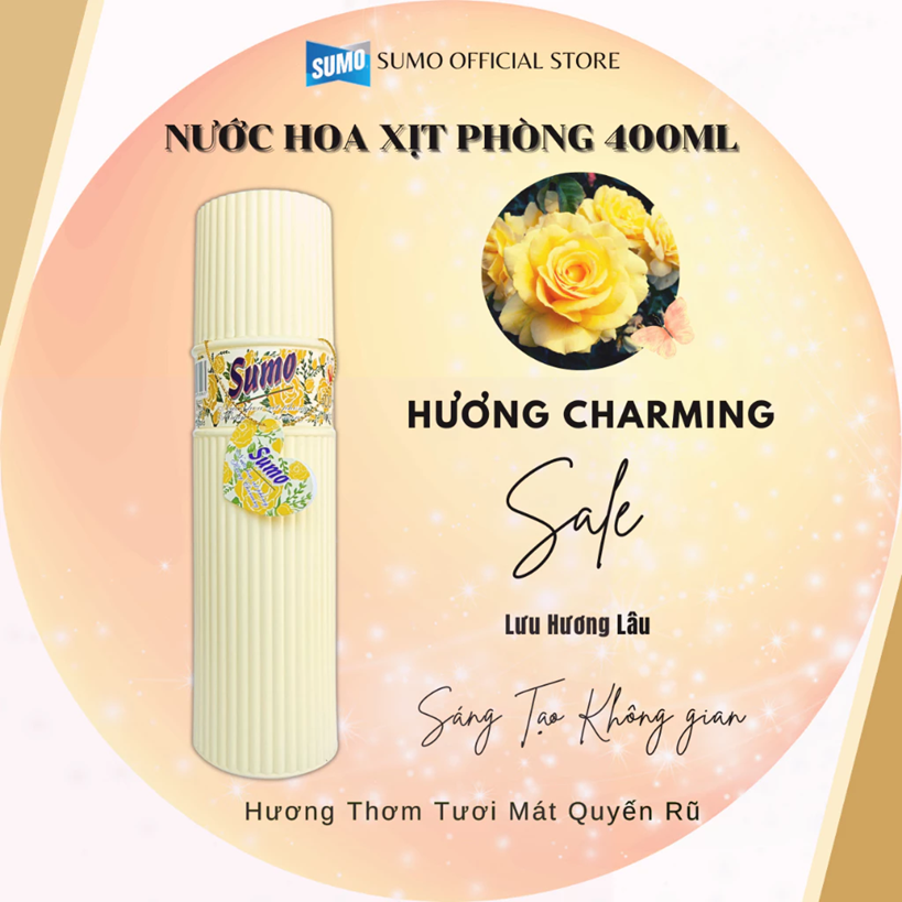  Nước Hoa Xịt Phòng Sumo 400ml 3 Mùi Hương Cao Cấp, Lan Toả Hương Thơm 
