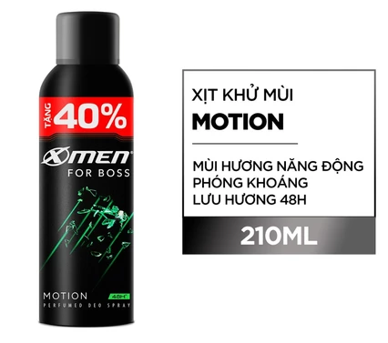  [Tặng thêm 40% dung tích] Xịt khử mùi XMen For Boss Intense/ Luxury/Legend/Motion 210ml - Hương Nước Hoa Châu Âu 