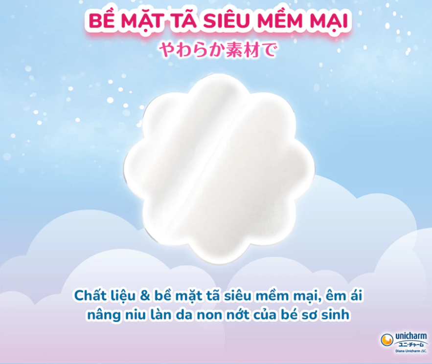  Tã dán cao cấp Moony NB/S/M/L - Nhập khẩu từ Nhật Bản 