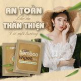  Túi 50 gói khăn ướt vải sợi tre kháng khuẩn EcoBamboo gói 1 tờ không mùi 