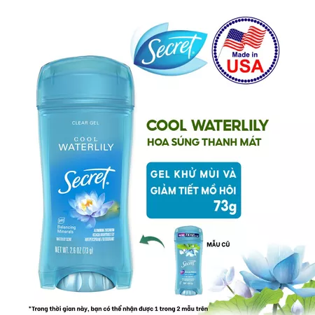  Gel Khử Mùi SECRET 73g, Giảm tiết mồ hôi 72 giờ và dưỡng da săn mịn, nhiều mùi hương 73g - Mỹ 