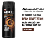  Xịt nước hoa nam toàn thân AXE 135ml, lưu hương và khử mùi lên đến 48h 