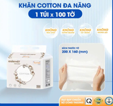  Khăn Cotton Đa Năng TOMIE Cao Cấp Rút Đáy Cotton 200x160mm 100 Tờ 