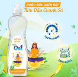  Nước Rửa Chén Bát On1 Thiên Nhiên Tinh Dầu Chanh - Sả  400-750g/ 1.4-3.2-3.5kg 