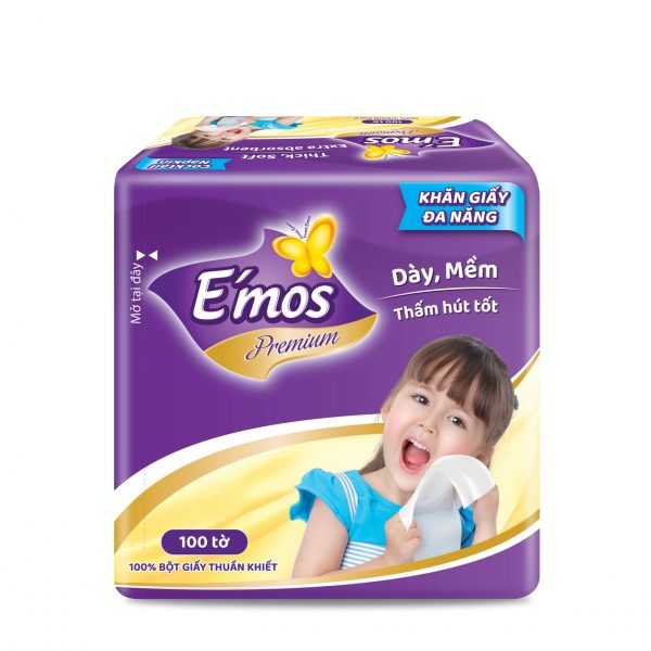  Khăn giấy đa năng cao cấp E’mos Premium Cocktail Napkin 100 tờ 