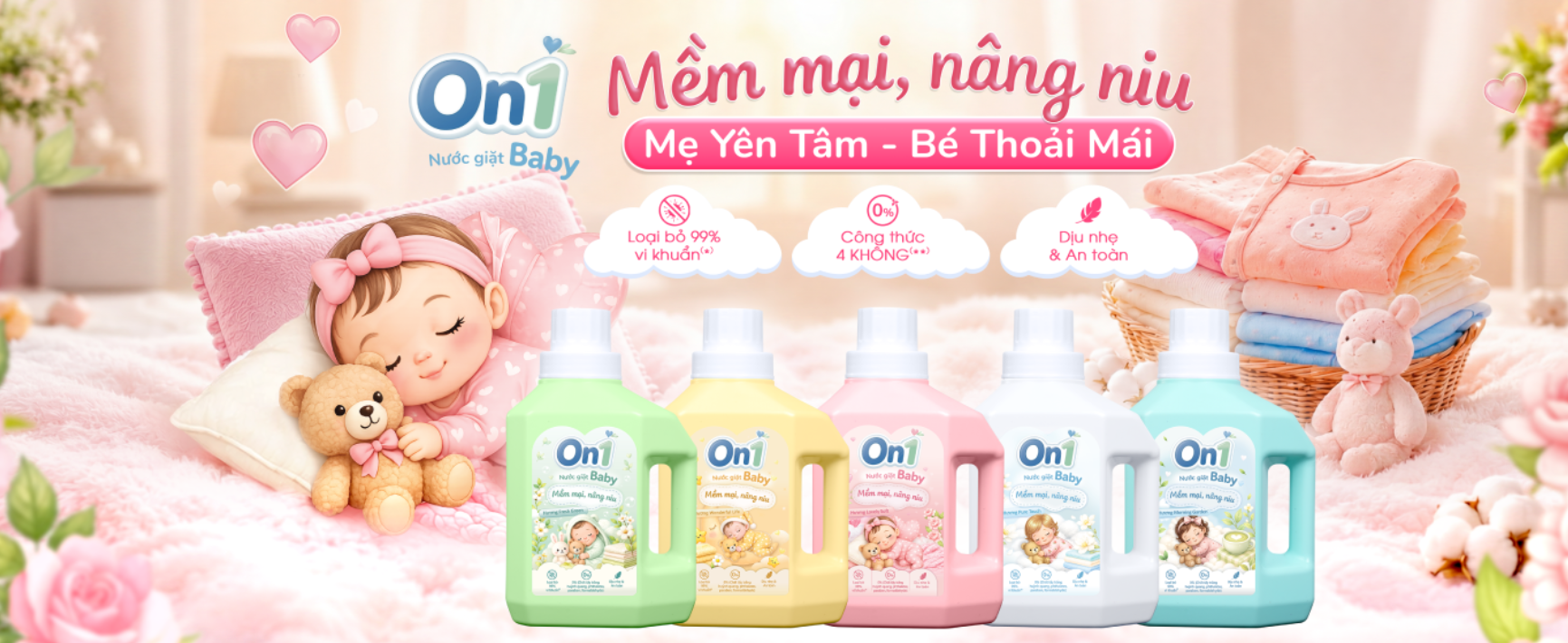  Nước Giặt On1 Baby 1-3kg 