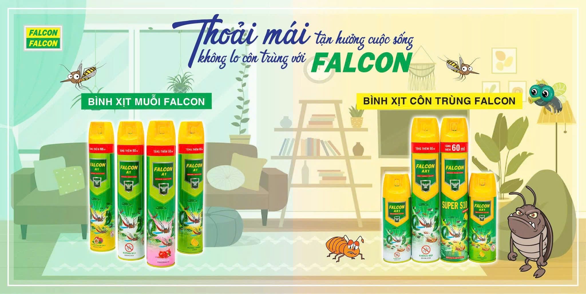  Bình xịt muỗi FALCON A1 600ml không mùi + Tặng thêm 60ml 