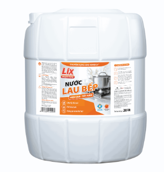  Nước Lau Bếp Chuyên Dụng Lix 20L hỗ trợ siêu tẩy dầu mỡ, khử mùi tanh, không ăn mòn kim loại Chuyên dụng cho nhà hàng, khách sạn và quán ăn 