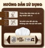  Khăn ướt lau giày da túi da ví da siêu tốc Leather EcoWipes gói 25 tờ hương quế 