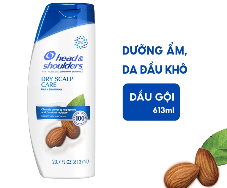  Dầu Gội Sạch Gàu HEAD & SHOULDERS Mỹ Sạch Sâu/ Dành Cho Da Đầu Khô - Chai 613 ML 