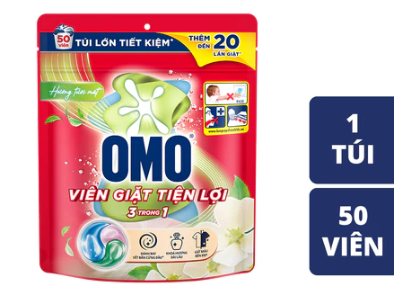  Túi viên giặt tiện lợi OMO 3 trong 1 (30 - 50viên/ túi) 