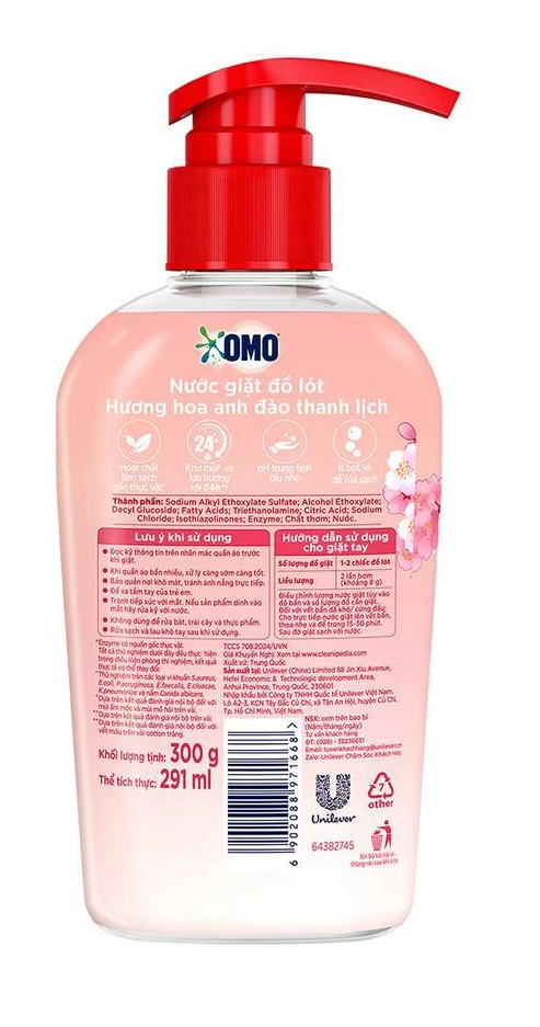  Nước Giặt Đồ Lót OMO Hương Hoa Anh Đào Thanh Lịch 300G 