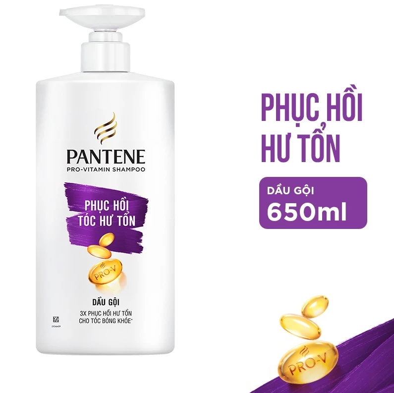  Dầu Gội PANTENE Pro-V Ngăn Rụng Tóc/ Phục Hồi Hư Tổn/ Suôn Mượt Óng Ả/ Giảm Gàu/ Dưỡng Ẩm - Chai 650ml 