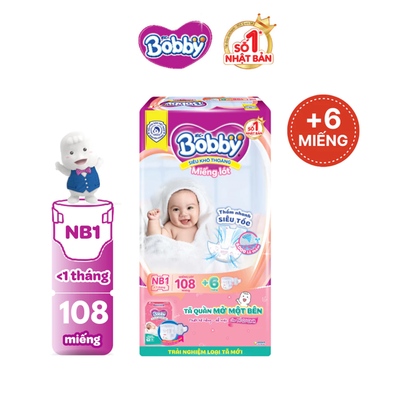  Miếng lót sơ sinh Bobby Newborn 1-108 miếng 