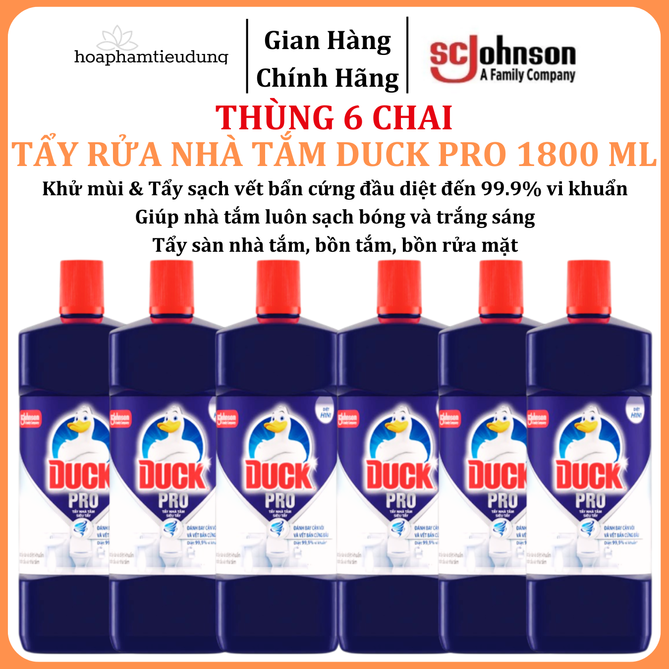  Tẩy Rửa Nhà Tắm DUCK Siêu Tẩy Pro 1800ml 