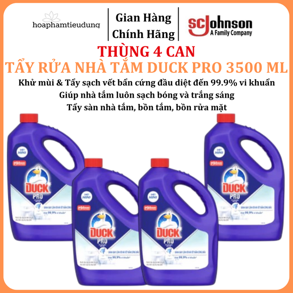  DUCK Tẩy Rửa Nhà Tắm Siêu Tẩy Pro Diệt 99,9% Vi Khuẩn, Tẩy Sạch Vết Bẩn 3500ml 