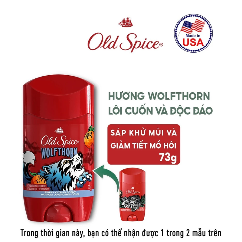  Sáp Khử Mùi & Ngăn tiết Mồ hôi OLD SPICE 73g/85g, dưỡng da săn mịn, nhiều mùi hương (Sáp trắng) - Mỹ 