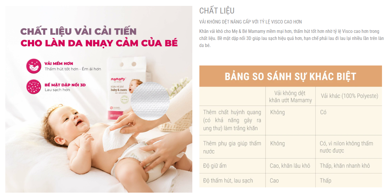  Khăn khô đa năng Mamamy túi 180 tờ rút đáy phiên bản mới 
