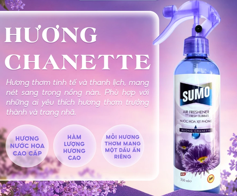  Nước Hoa Xịt Phòng SUMO 350ml cao cấp nâng tầm trải nghiệm không gian sống 